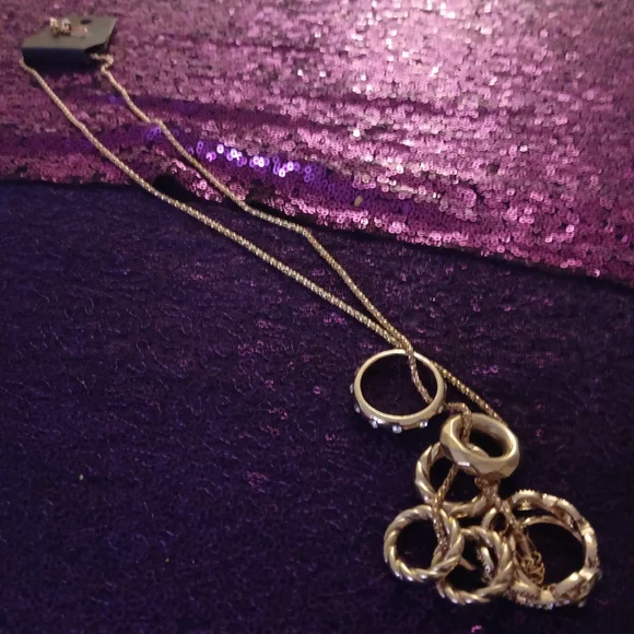 Elegant Gold Necklace with Charms - Picture 2 of 6